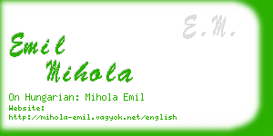 emil mihola business card